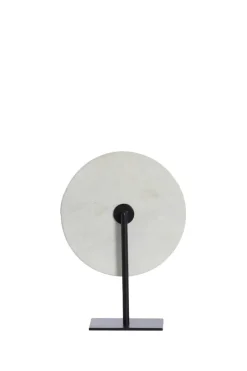 Light en Living Ornament op voet 35x12x50 cm YFKE marmer wit+mat zwart