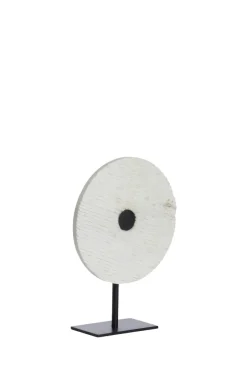 Light en Living Ornament op voet 35x12x50 cm YFKE marmer wit+mat zwart