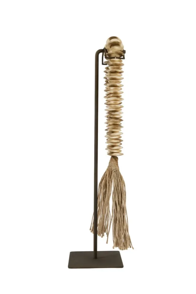 Light en Living Ornament op voet 12,5x12,5x50 cm CURTANO creme-bruin+bruin