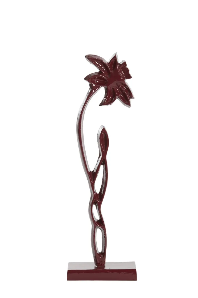 Light en Living Ornament op voet 12x7,5x40 cm DAFFODIL glans bordeaux
