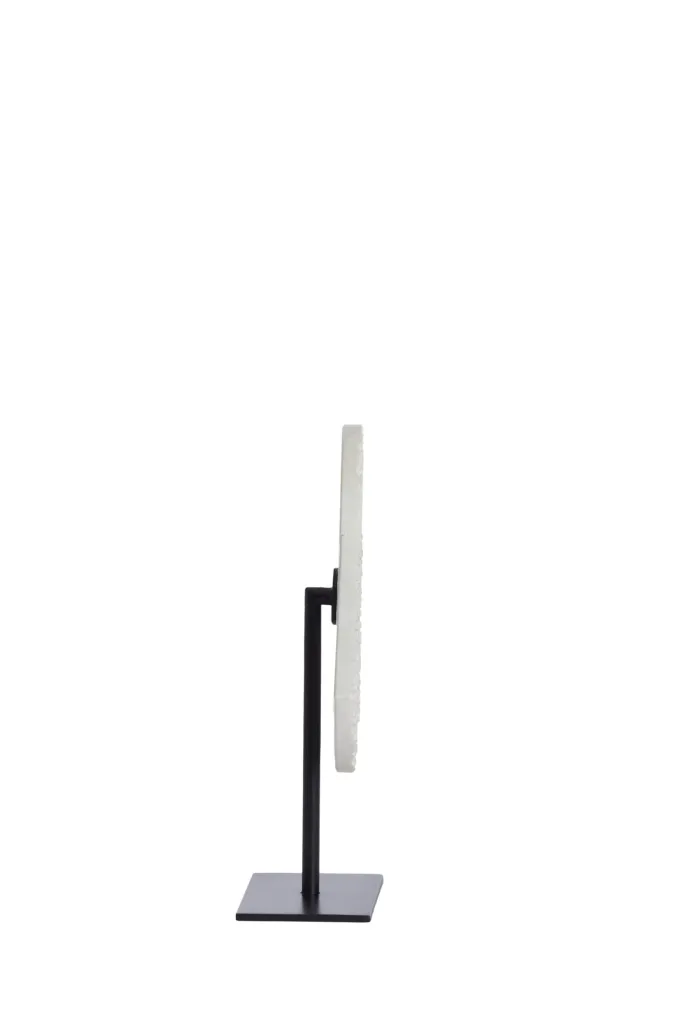 Light en Living Ornament op voet 25x10x35 cm YFKE marmer wit+mat zwart