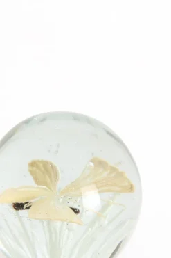 Light en Living Ornament Ø8x8 cm BUTTERFLY glas creme