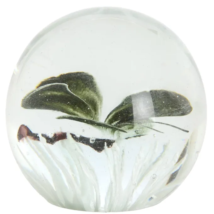 Light en Living Ornament Ø8x8 cm BUTTERFLY glas zwart