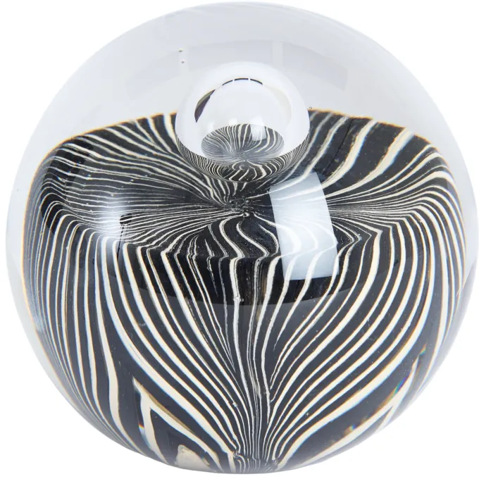 Light en Living Ornament Ø8x8 cm MATHYAS glas zwart + wit