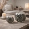 Light en Living Ornament Ø10x10 cm MATHYAS glas zwart + wit