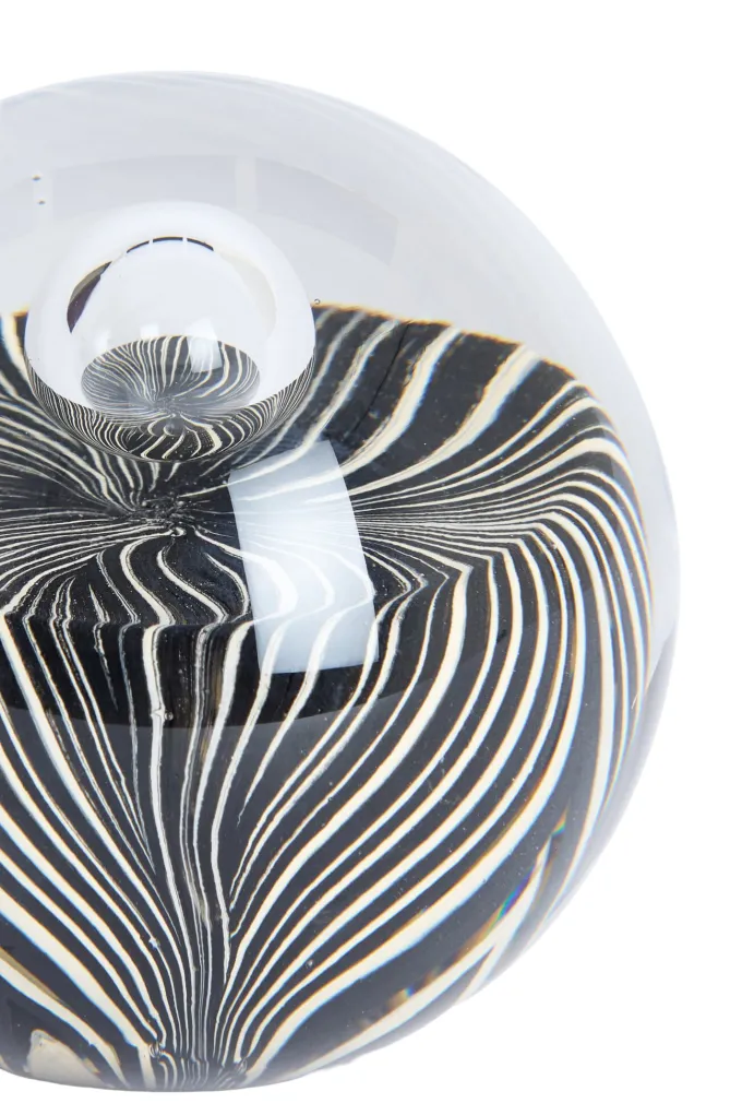 Light en Living Ornament Ø10x10 cm MATHYAS glas zwart + wit