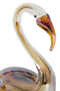 Light en Living Ornament 13x8x20 cm SWAN glas bruin+crème