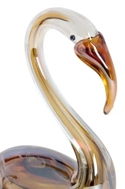 Light en Living Ornament 12x7x17 cm SWAN glas bruin+crème