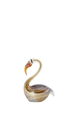 Light en Living Ornament 12x7x17 cm SWAN glas bruin+crème