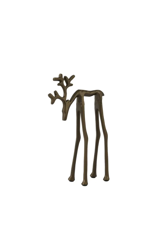 Light en Living Ornament 15x6x25 cm DEER mat bruin-brons