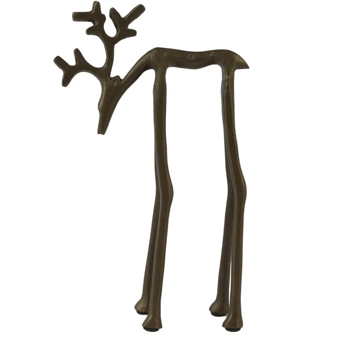 Light en Living Ornament 15x6x25 cm DEER mat bruin-brons