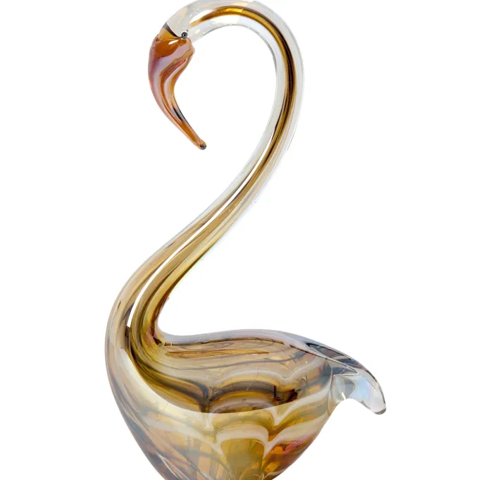 Light en Living Ornament 17x9,5x29 cm SWAN glas bruin+crème