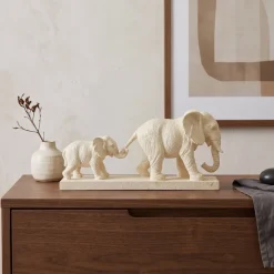 Light en Living Ornament 46x11,5x21,5 cm ELEPHANT zand+goud