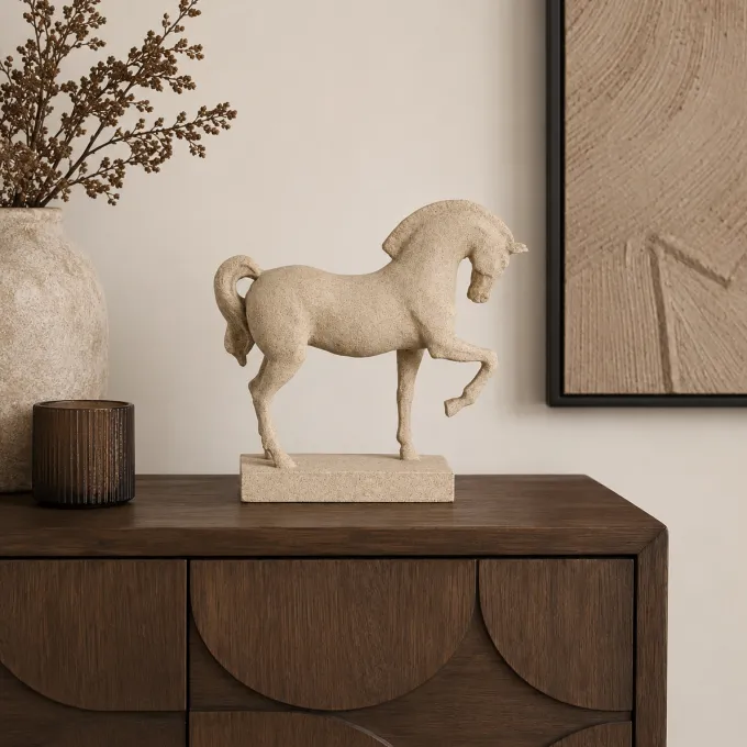 Light en Living Ornament 31x10x29 cm HORSE zand