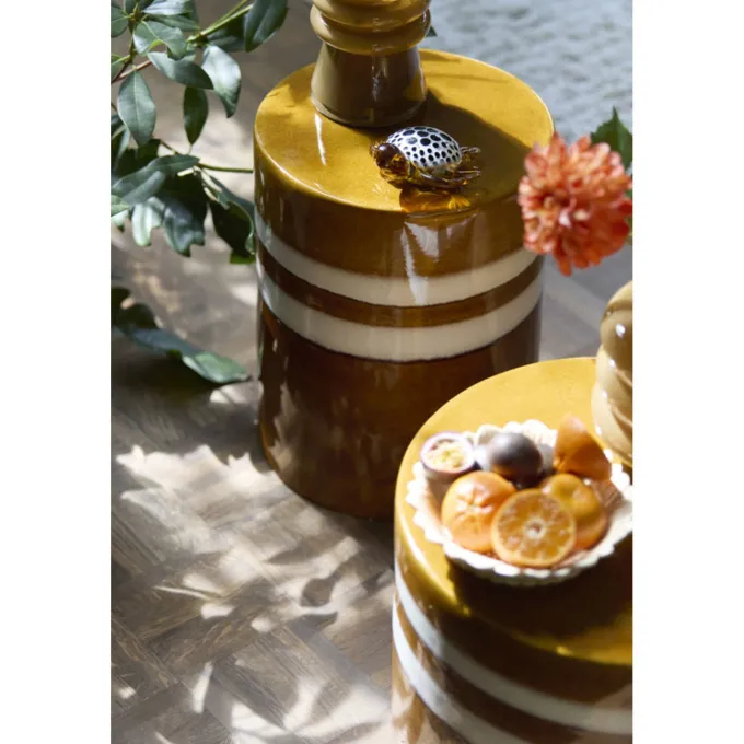 Light en Living Ornament 15,5x14,5x7 cm TURTLE glas amber+wit-zwart