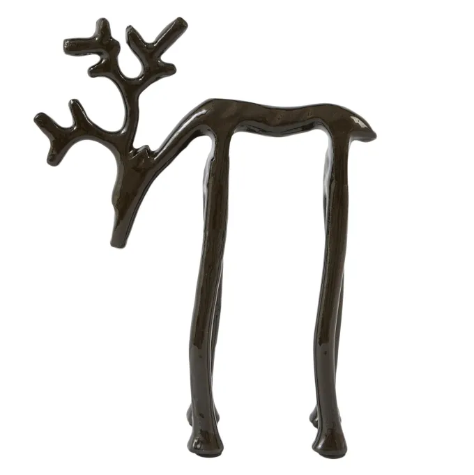 Light en Living Ornament 15x6x20 cm DEER glans bruin-brons