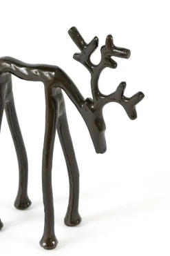 Light en Living Ornament 15x6x20 cm DEER glans bruin-brons