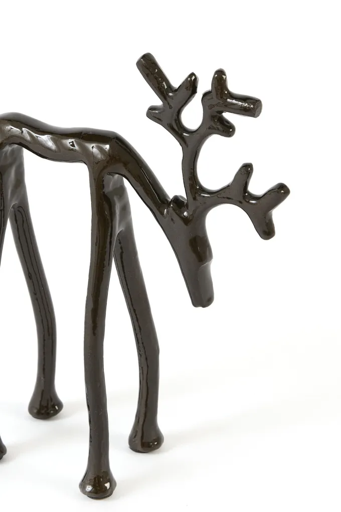 Light en Living Ornament 15x6x20 cm DEER glans bruin-brons