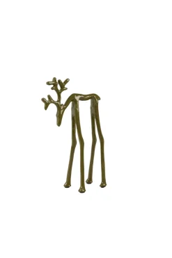 Light en Living Ornament 15x6x25 cm DEER glans olijf groen