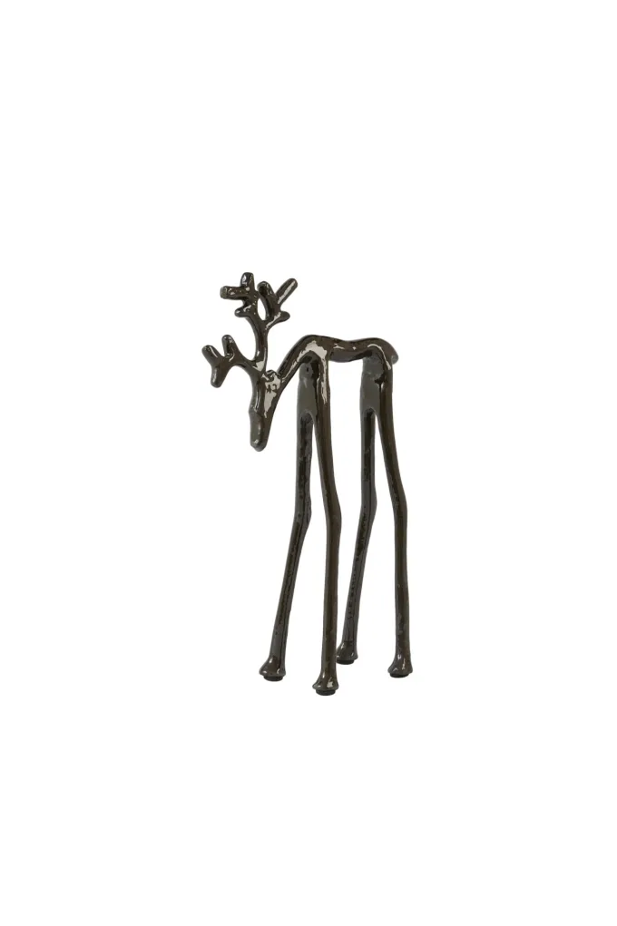 Light en Living Ornament 15x6x25 cm DEER glans bruin-brons