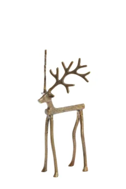 Light en Living Ornament 17x20.5x36 cm REINDEER goud / brons