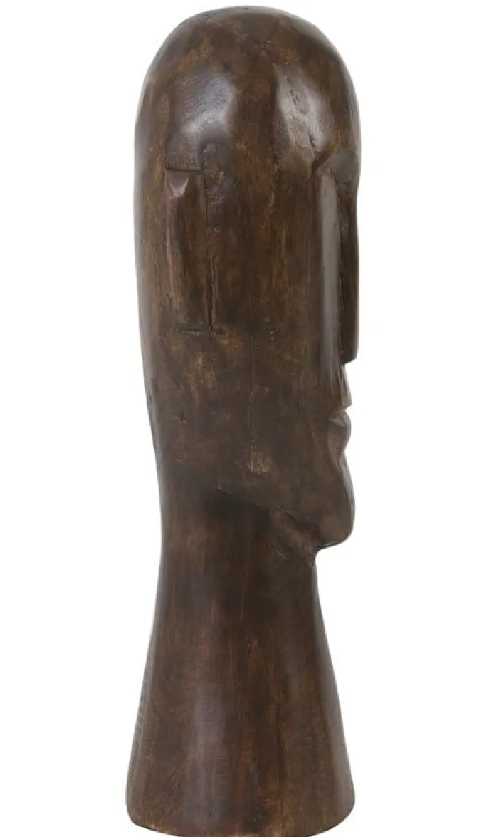 Light en Living Ornament 12x11x38 cm HEAD in bruin hout