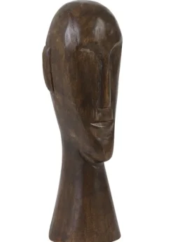 Light en Living Ornament 12x11x38 cm HEAD in bruin hout