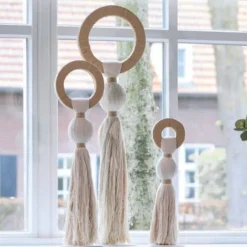 Light en Living Ornament YAVIZA Ø11x47 cm - Crème & Raffia Naturel