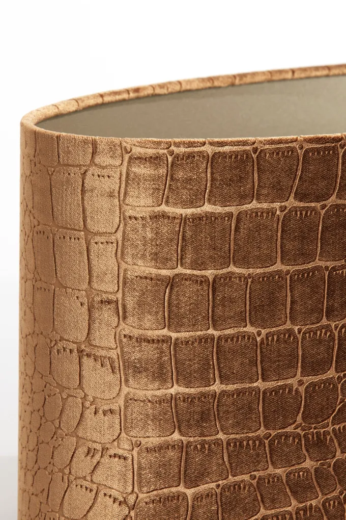Light en Living Ovale lampenkap PRAYA bruin 45x21x22 cm - Light & Living