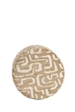 Light en Living Poef Ø40x44 cm DAVONTE groen-grijs+beige
