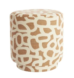 Light en Living Poef Ø40x44 cm DAVONTE terra+crème