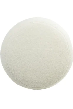 Light en Living Poef Ø40x45 cm KIMI teddy wit+goud