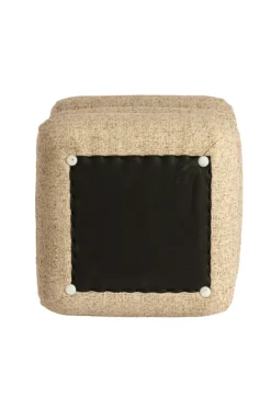 Light en Living Poef 44,5x44,5x44,5 cm LAURIE licht grijs - crème