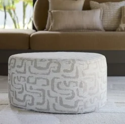 Light en Living Poef 68x68x35 cm LIBERIA beige+zand