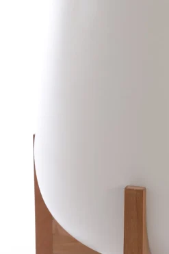 Light en Living Pot deco op voet Ø36x50 cm KARUNA hout+mat crème