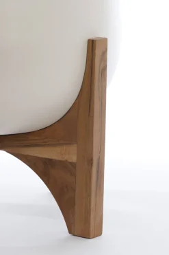 Light en Living Pot deco op voet Ø36x50 cm KARUNA hout+mat crème
