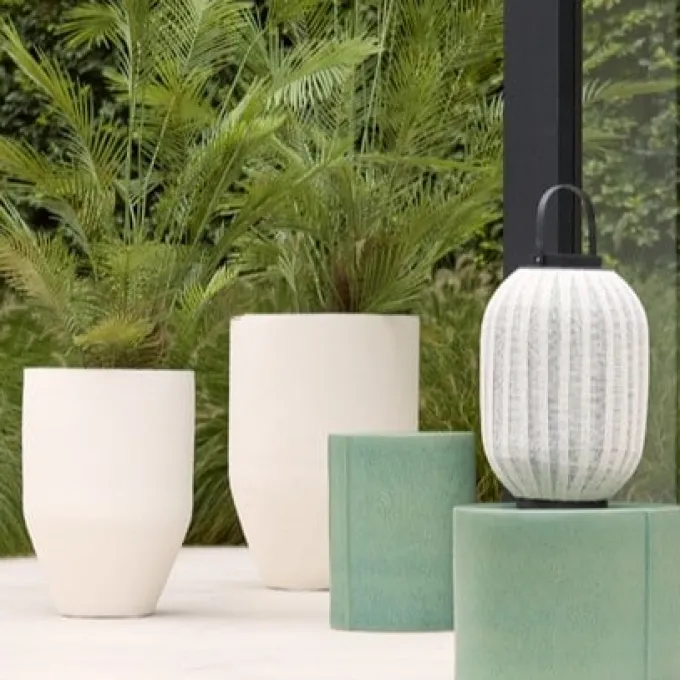 Light en Living Pot deco Set van 3 Ø30x46 + Ø40x55 + Ø52x71 cm SIROLO crème