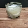 Light en Living Pot met kaars 9x9x9 cm SWIRL glas amber grijs