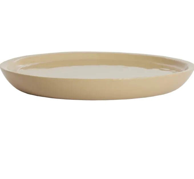 Light en Living Schaal ADA Ø42x5 cm – Glanzend Zandkleurig Keramiek | Light & Living