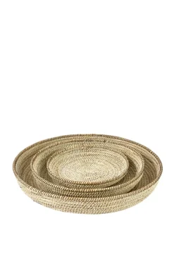 Light en Living Schaal/wandorn Set van 3 Ø25x3,5+Ø35x6+Ø45x7 cm BURICA zeegras nat