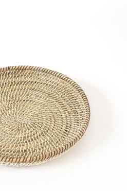 Light en Living Schaal/wandorn Set van 3 Ø25x3,5+Ø35x6+Ø45x7 cm BURICA zeegras nat