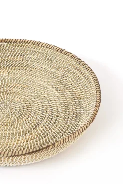 Light en Living Schaal/wandorn Set van 3 Ø25x3,5+Ø35x6+Ø45x7 cm BURICA zeegras nat