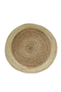 Light en Living Schaal/wandorn Set van 2 Ø40x4,5+Ø50x6 cm BURICA zeegras nat+crème