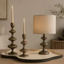 Light en Living Schaal Ø50x2 cm PEDRIO glans crème+mat bruin-brons