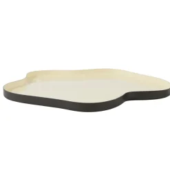 Light en Living Schaal Ø40x2 cm PEDRIO glans crème+mat bruin-brons