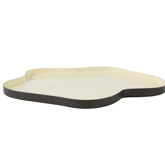 Light en Living Schaal Ø40x2 cm PEDRIO glans crème+mat bruin-brons