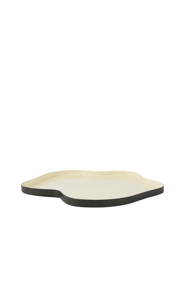 Light en Living Schaal Ø40x2 cm PEDRIO glans crème+mat bruin-brons