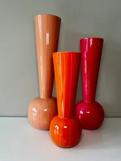 Light en Living Set van 3 gekleurde vazen TODI - Oranje/Roze