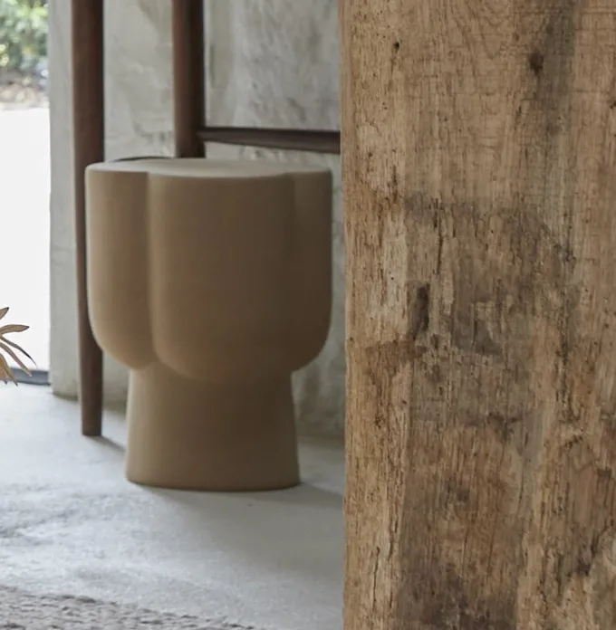 Light en Living Sidetable Ø34,5X45 cm JUNTO keramiek mat zand