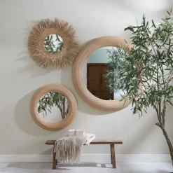 Light en Living Spiegel Ø71 cm PIEDRE rotan naturel - Light & Living